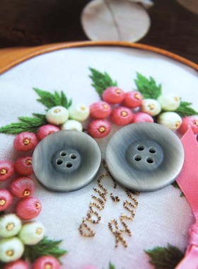 18mm20mm灰色渐变色钮扣四孔胶纽扣树脂扣子外套西装风衣胶扣