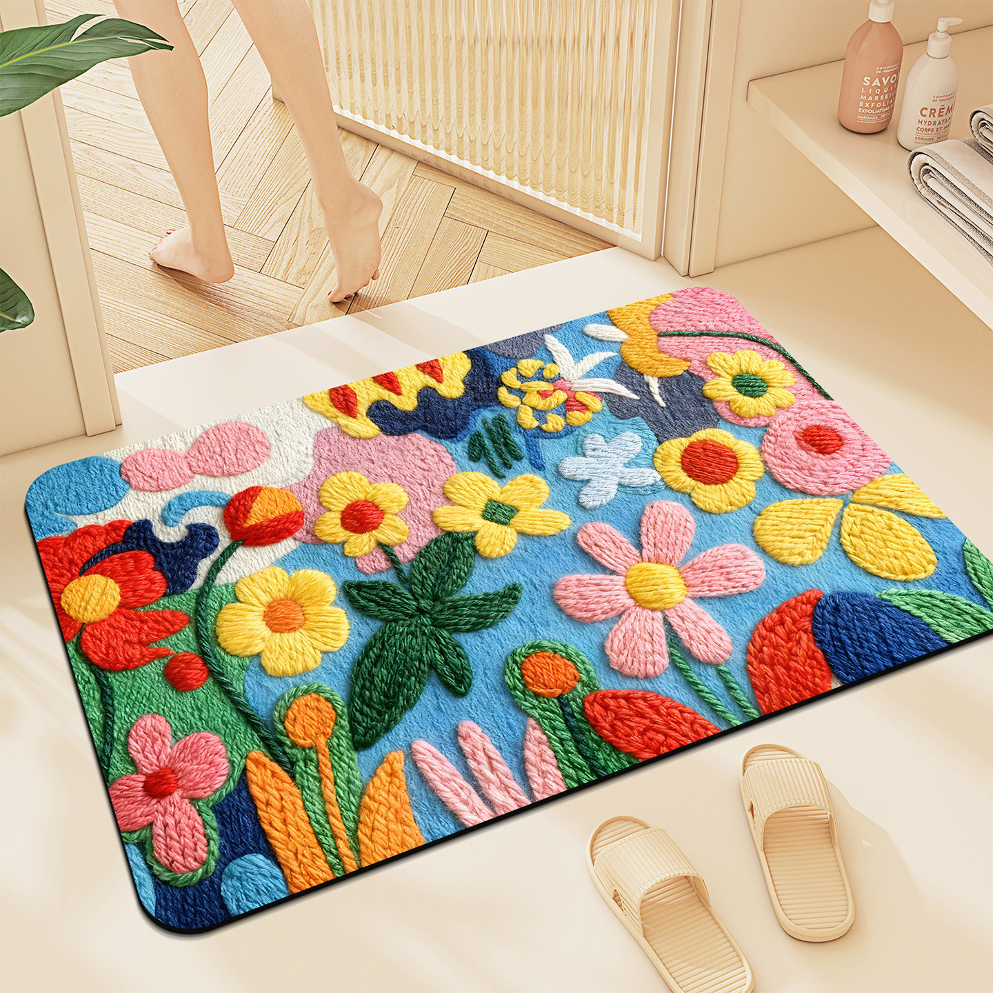 美式田园进门地垫门垫家用门厅卧室防滑脚垫子卫生间门口吸水地垫,居家布艺,家用脚垫,淘宝优惠券,粉丝福利购,淘宝优惠卷