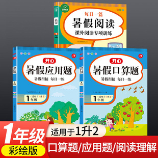 一年级升二年级预习复习资料天天练 小学生数学思维专项练习册 一年级下册暑假作业口算与应用题衔接语文阅读理解训练人教版 一升二