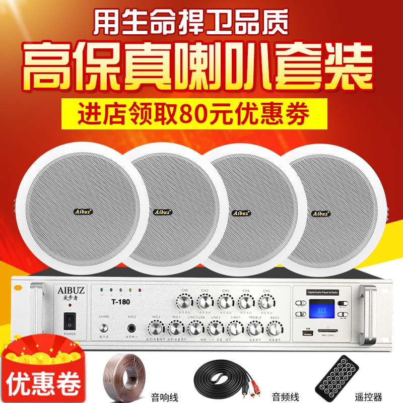 AIBUZ YLD-417吸頂音響套裝吊頂天花廣播功放背景音樂音箱喇叭