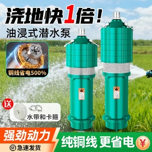 小老鼠大流量抽水泵QD多级潜水泵家用220V油浸泵深井泵380V高扬程