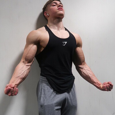 Gymshark critical stringer细带背心男运动健身吊带弹力棉显身材