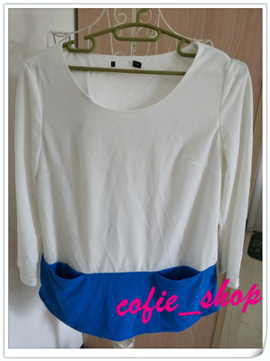 外贸白蓝拼色上衣03050