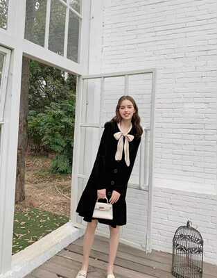 宽松2024春秋新款丝绒A字t恤轻奢