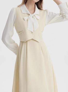 新品显瘦正式场合连衣裙女装假两件面试穿搭上班族行政裙子02609