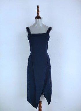 ins超火夏季吊带裙子chic复古温柔初恋开叉连衣裙女026033亲子装