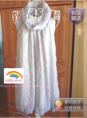 cofie_shop新款时尚堆堆领无袖连衣裙雪纺长版衫(灰色)xingyejie