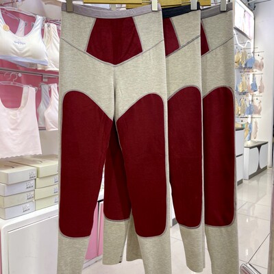 伊丽莎白秋冬84018藏红花暖护女士保暖贴片长护膝羊绒蚕丝发热裤
