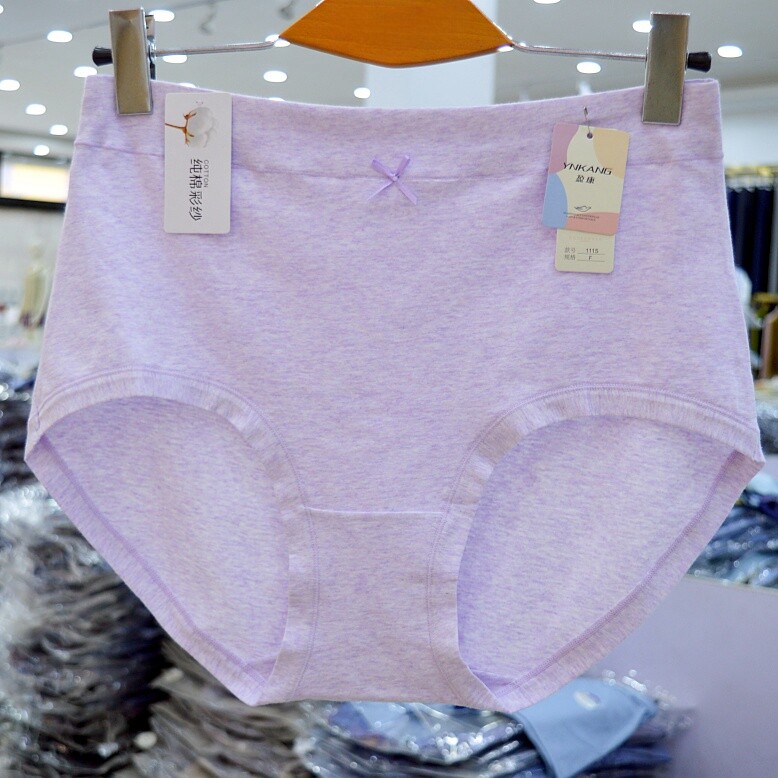 盈康1115大码内裤女胖mm高腰纯棉彩纱女士200斤加大加肥三角内裤