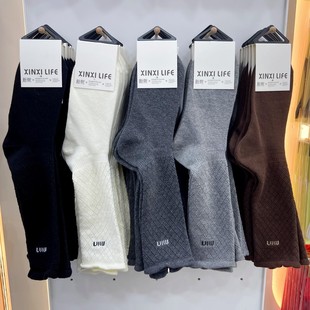 新熙278复古镂空针织小腿袜纯色钩花ins缪系潮款 堆堆长筒袜子女