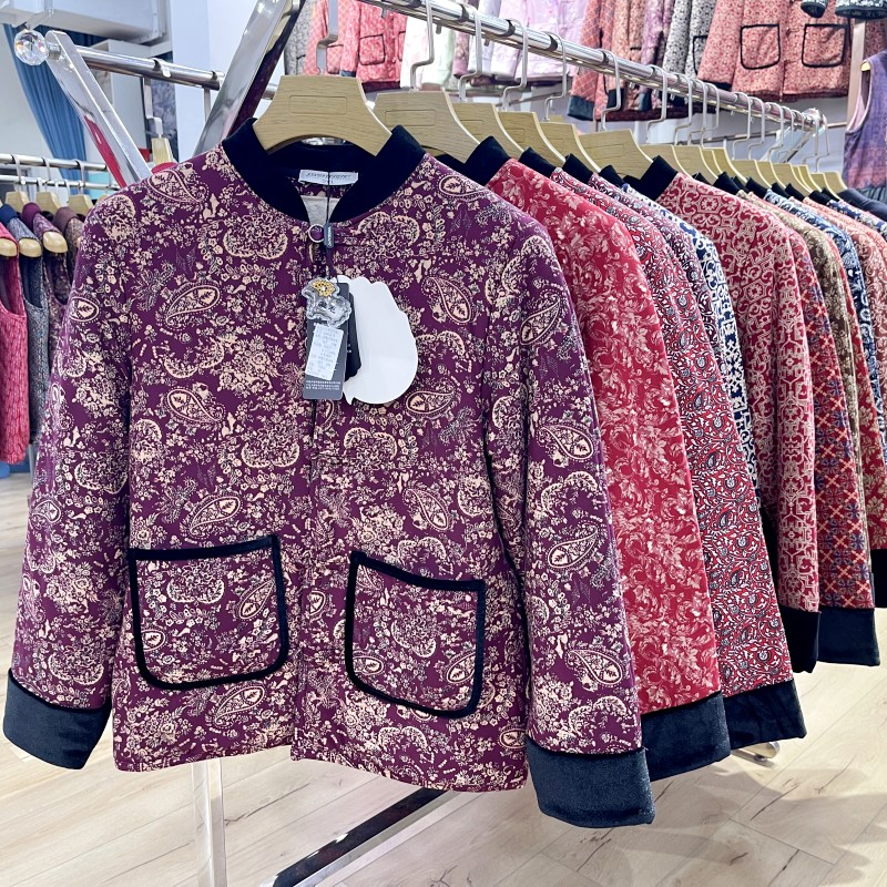 靖祥6368妈妈冬季棉袄中老年人国风盘扣棉衣加绒加厚奶奶短款棉服