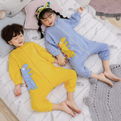 男女童 儿童连体睡衣春秋纯棉长袖 家居服睡袋哈衣宝宝可爱卡通秋季