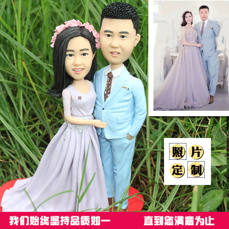 定制软陶人偶公仔泥人泥塑人像玩偶手办结婚diy照片定制生日礼物
