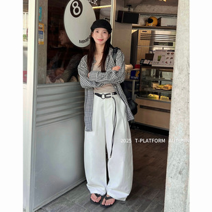 新款 显瘦宽松版 XXGN秋冬季 秋季 女士 型休闲裤 慵懒风穿搭弯刀裤
