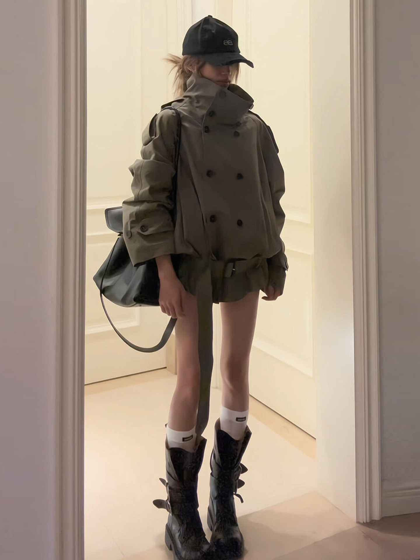 Great looking unique Well done! green loose coat female Autumn and winter 2026 The new Hot money Early autumn Korean tops have cash less than that is registered in the accounts Windbreaker