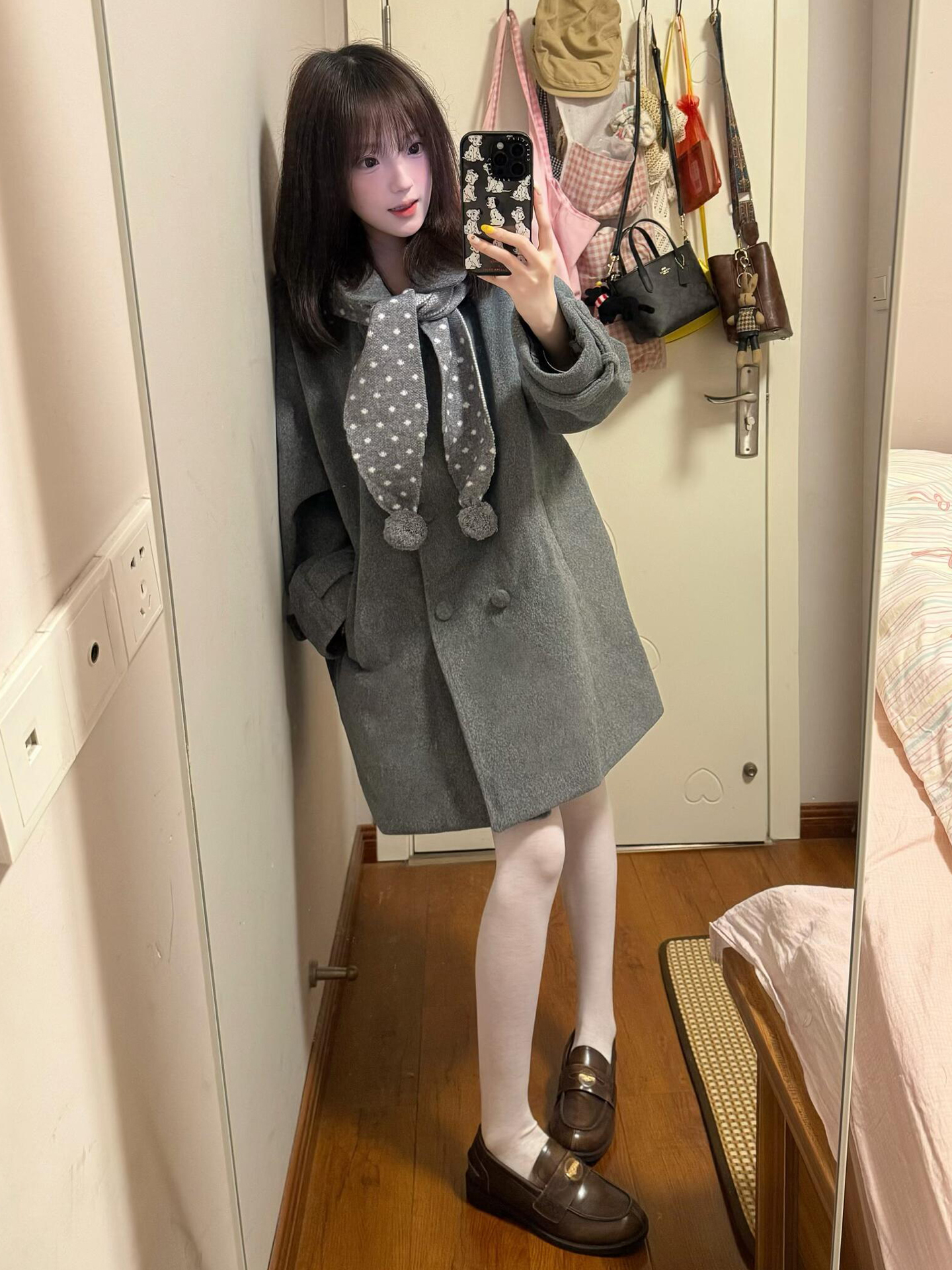 超好看千金高级感灰色毛呢外套女秋冬季2025新款小个子中长款大衣