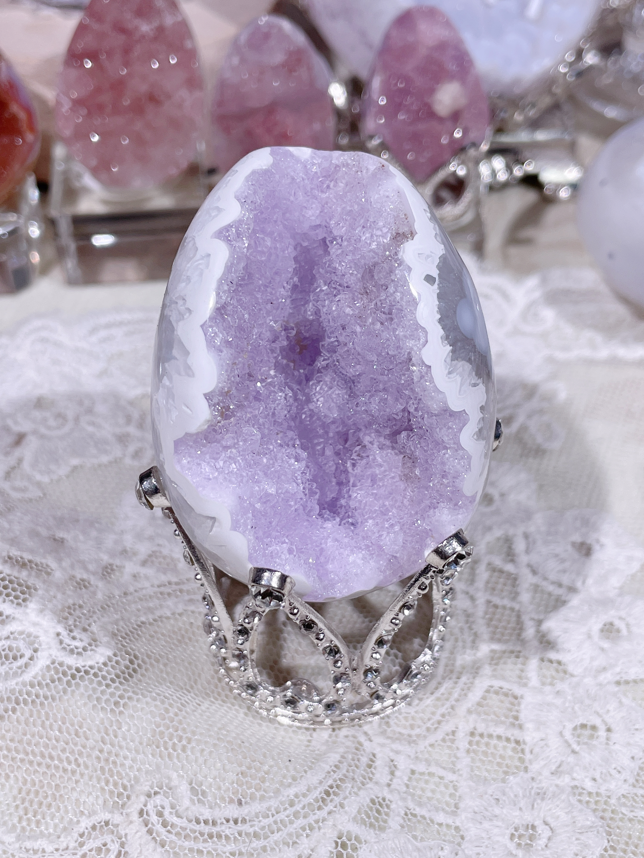 好美的仙仙紫色蛋～全水晶全抛