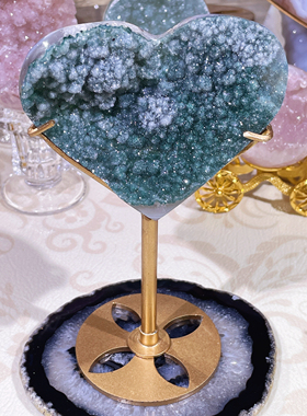 绝美帝王绿！爆闪！软糖啵啵爱心摆件 宽8.6总高14cm