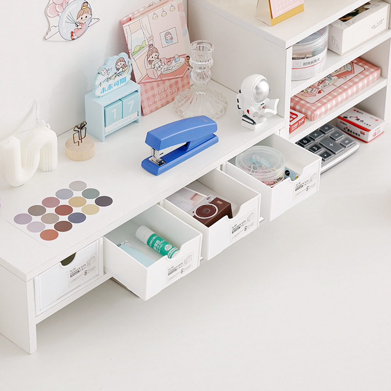 桌面收纳架子抽屉式小盒子宿舍ins学生书桌整理置物架电脑架