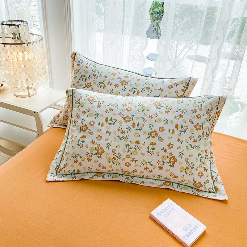 ins风小清新全棉加厚磨毛枕套一对装100纯棉信封枕芯套拍一发2只