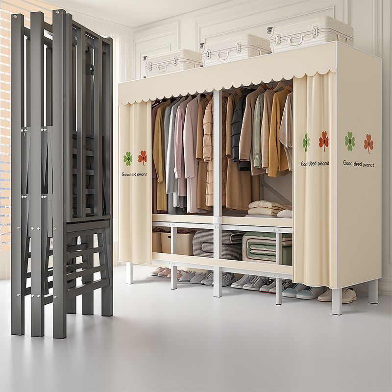 简约成人一体式折叠布衣柜