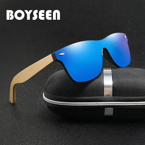 BOYSEEN无框竹木镜腿太阳镜镀膜