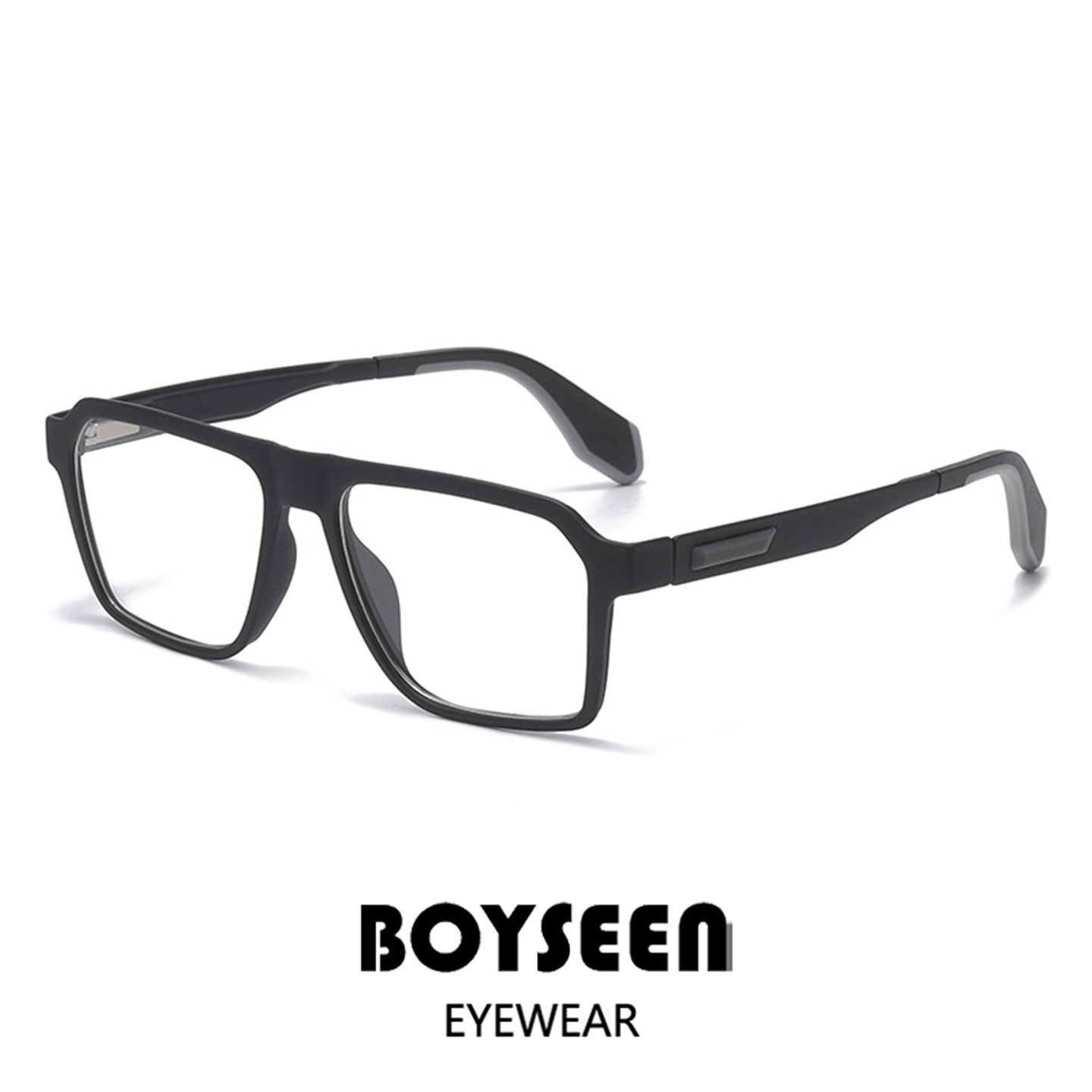 休闲黑框平光镜男士可变色近视眼镜学院风防蓝光眼镜弹簧腿可拉伸