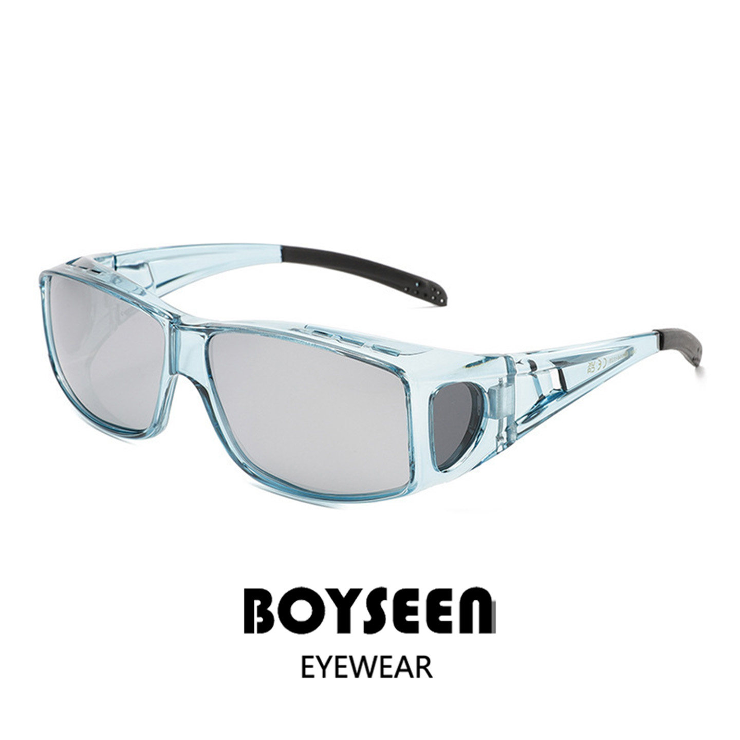 新款偏光骑行防风护目镜城市机能风银色运动眼镜男女徒步登山镜