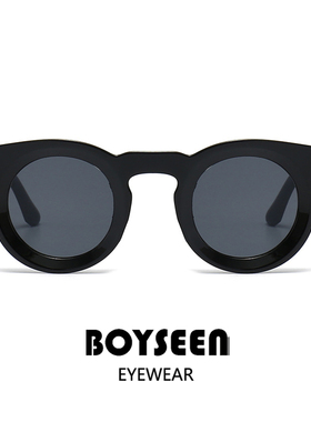 圆形黄色墨镜太阳镜男款个性果冻色欧美外贸眼镜女uv400防紫外线