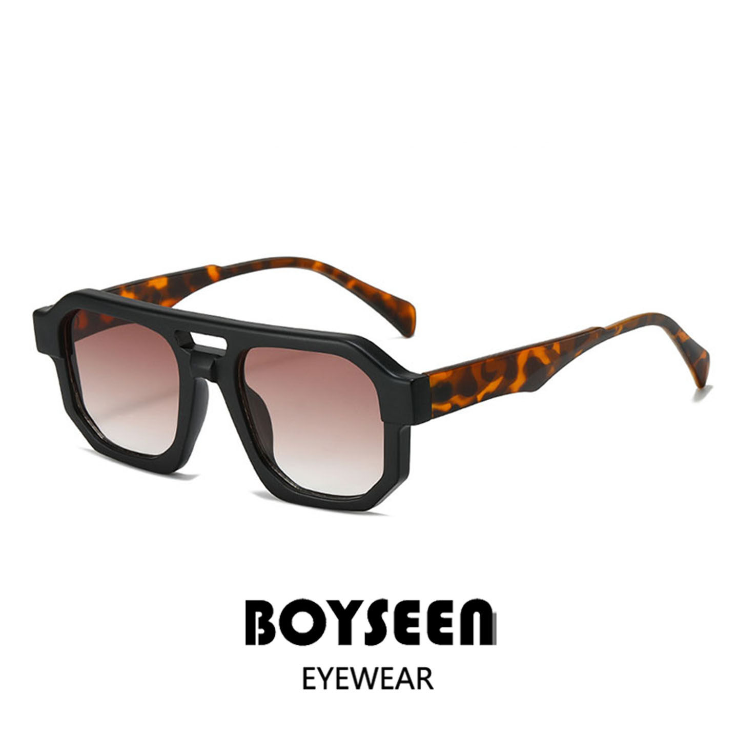 2026韩国潮牌粗框太阳镜男可配度数休闲复古渐变黑框眼镜方形百搭