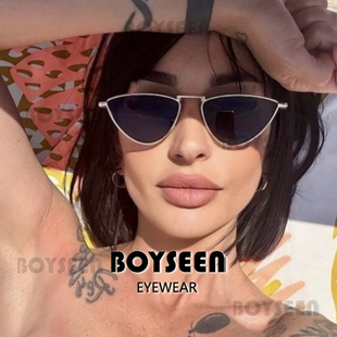 欧美潮流新款三角形太阳镜时尚金属框墨镜旅游街拍凹造型眼镜防晒