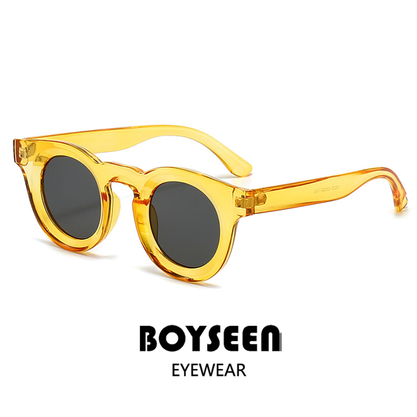 港风潮牌复古圆形墨镜男可配度数休闲文艺黄色墨镜街头嘻哈风墨镜