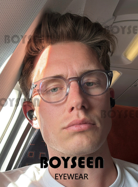 日系灰框复古休闲眼镜男可配度数