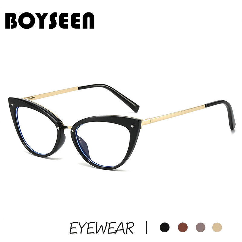 时髦辣妹猫眼平光镜可配近视度数