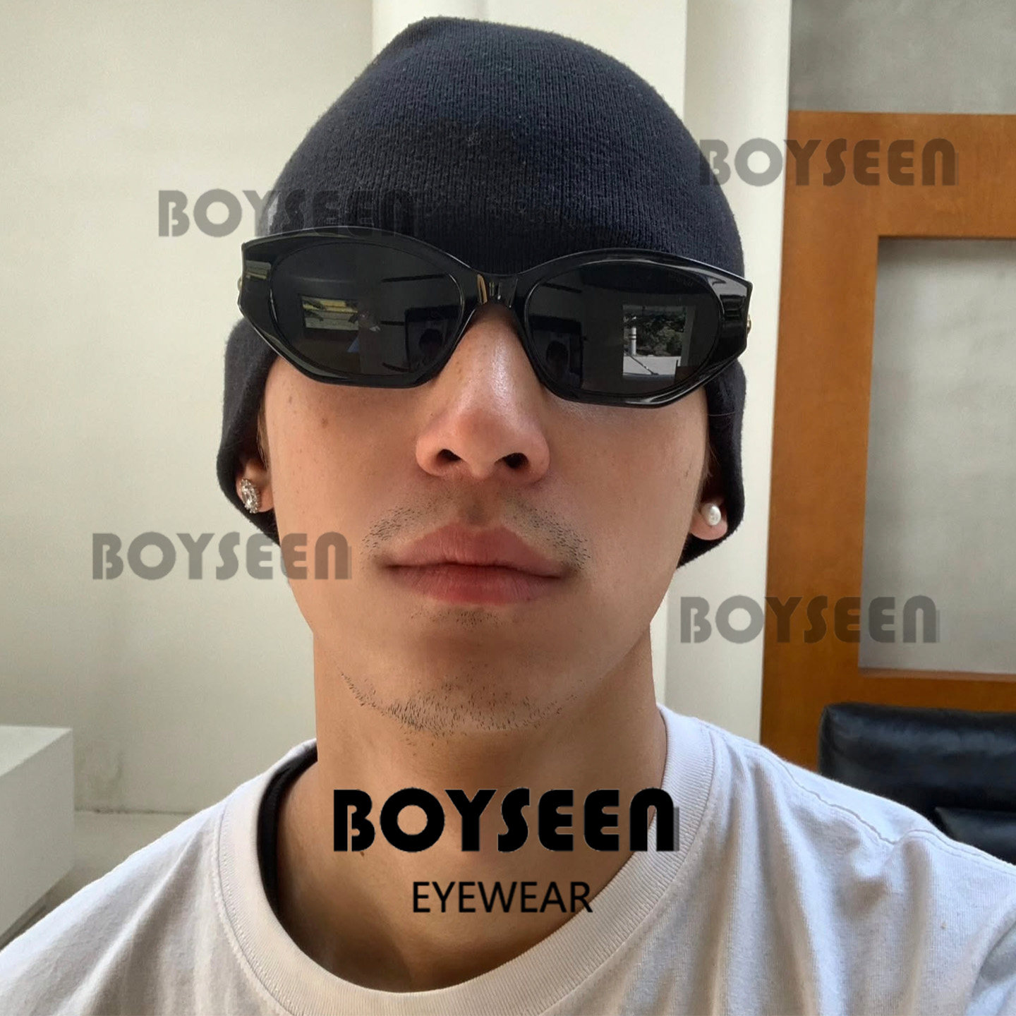 潮牌高级感多边形墨镜男可配度数超酷黑色太阳镜旅游防晒