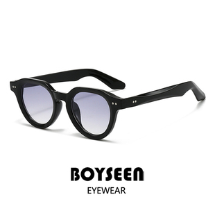 2026新款美式复古椭圆框墨镜男可配度数学院风休闲眼镜框防紫外线