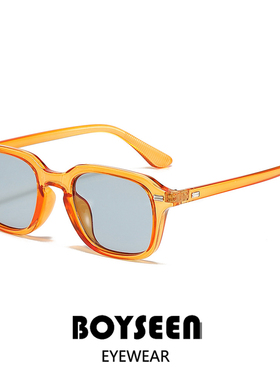 韩国潮牌橘色男士墨镜可配度数夏日度假旅游街拍墨镜活力橙色墨镜