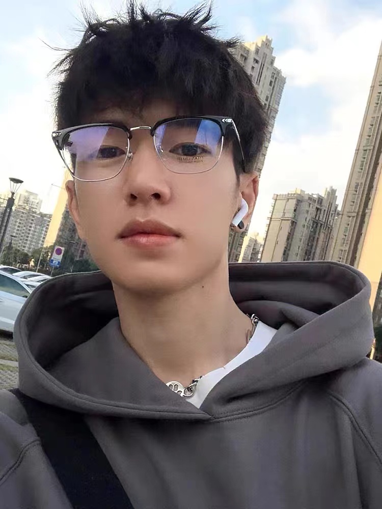 半框眼镜男款潮近视斯文败类理工男痞帅眼镜框防蓝光镜片可配镜
