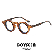 日系手工板材眼镜框可配度数男士 磨砂玳瑁框复古文艺平光镜圆形