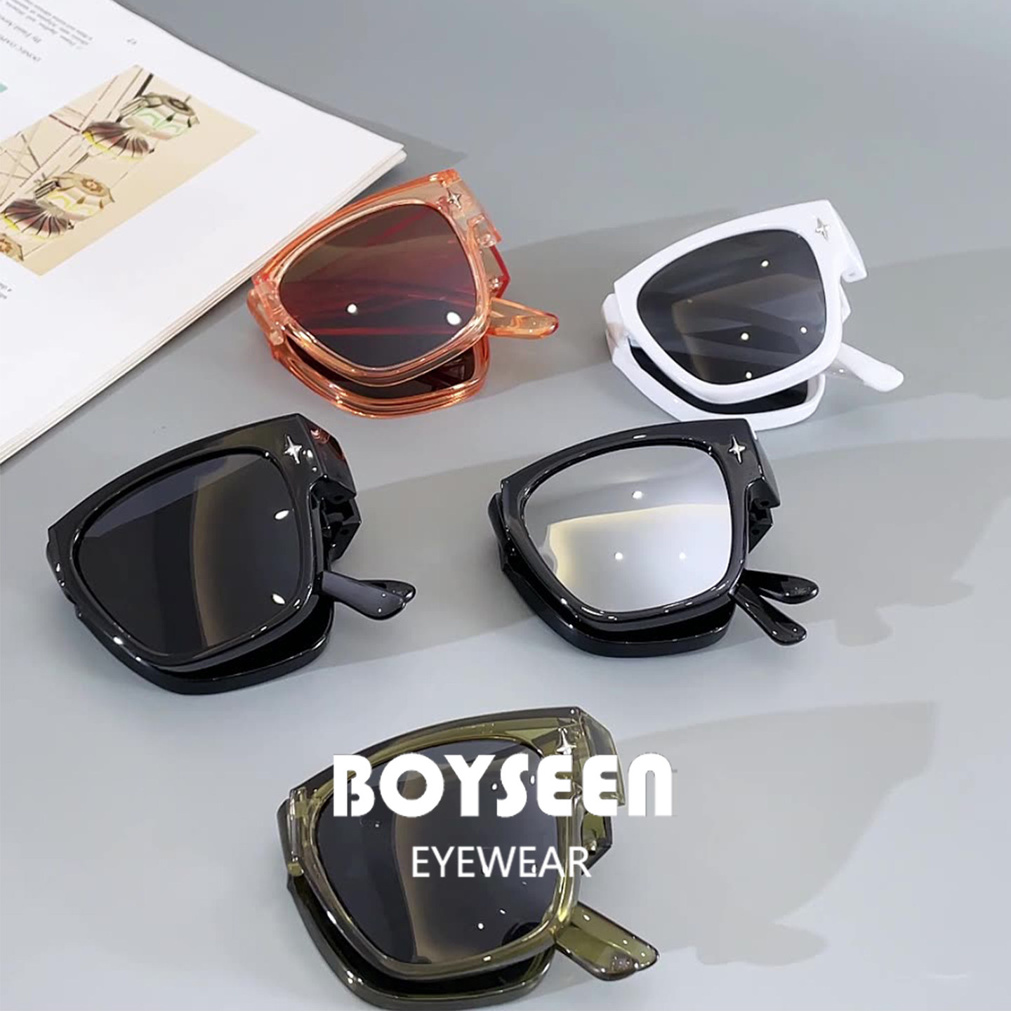 2025新款折叠近视套镜TR90偏光男女太阳镜网红遮阳墨镜