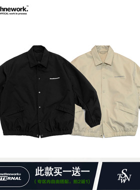 Somethnework STN日系简约休闲加棉教练夹克潮牌薄款棉衣外套男