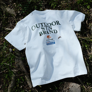 Somethnework T恤男女 日系复古山系户外露营风宽松cityboy短袖