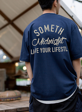 STN原创设计 美式复古重磅纯棉cityboy情侣短袖t恤男夏季小众潮牌