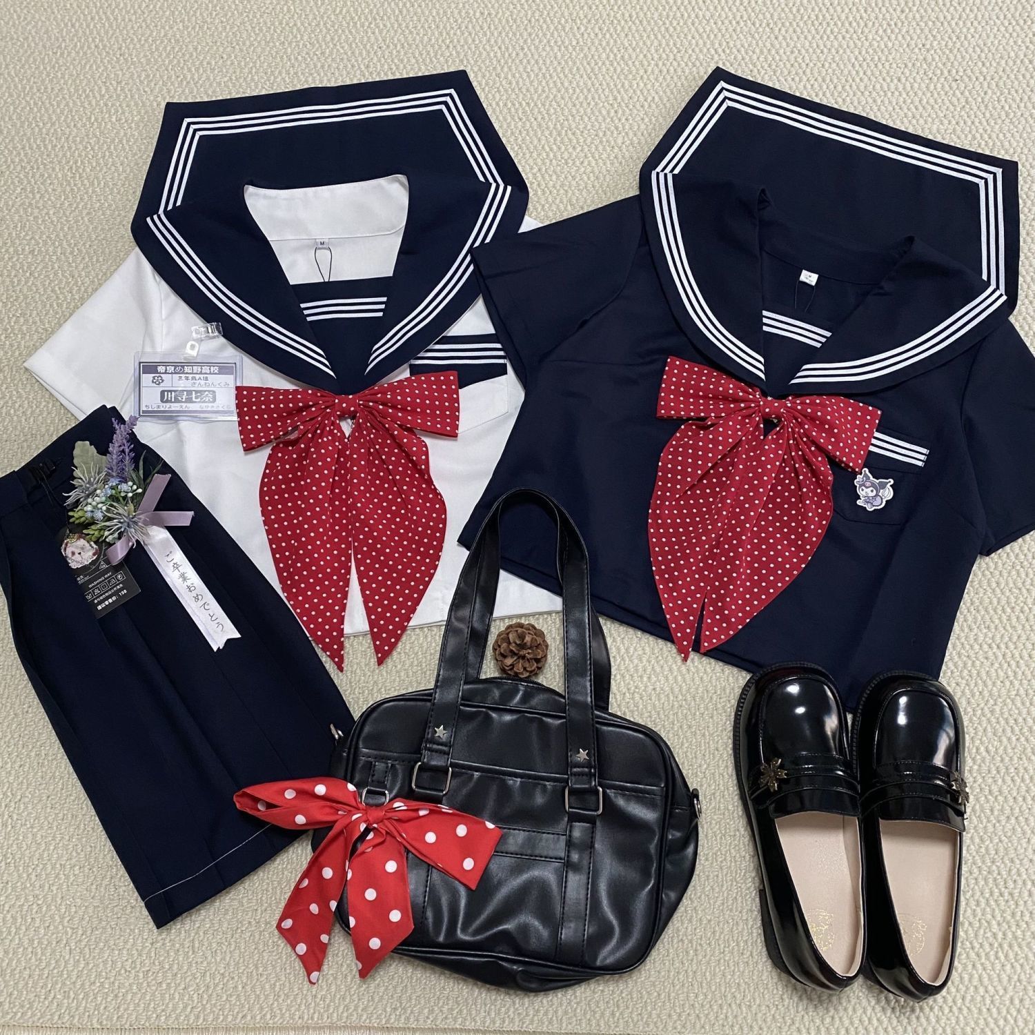 知野原创jk制服基础款白三本水手服短袖学院风日系校供感校服女