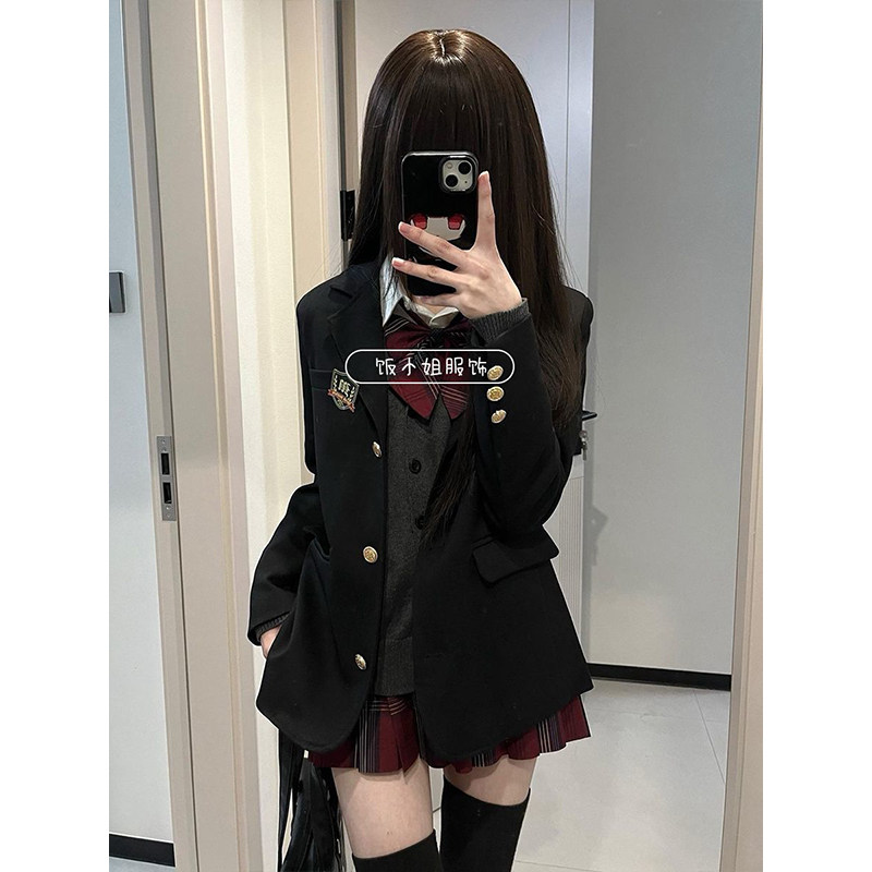 校供感JK制服动漫学姐经典三粒扣西装外套女秋冬学院风短裙一整套,女装/女士精品,时尚套装,淘宝优惠券,粉丝福利购,淘宝优惠卷