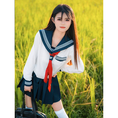 绀领三本正版jk制服学院风套装长袖短袖基础款日系校供水手服全套