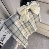 JK日系风百搭 北冥家原创正统格裙漫画绿格学生校供金线款 茉莉花