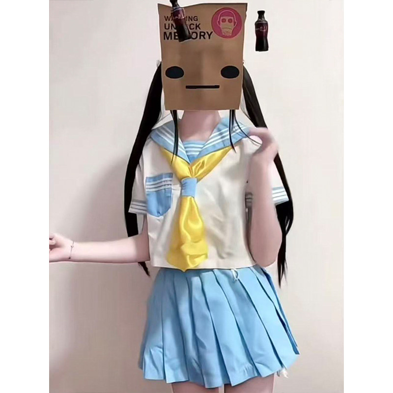 夏日清新JK制服原创初音绿三本水手服校供百褶裙正统学院短袖套装