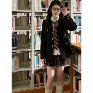 JK制服圣研高西装 女秋冬学院风三粒扣日系原创西服外套美拉德上衣