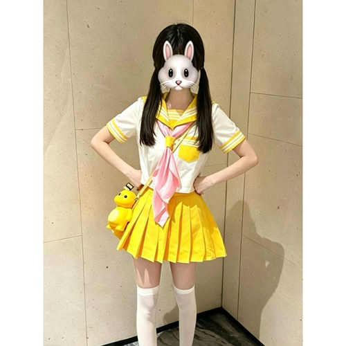 原创2026新款黄色三本JK制服短袖衬衫水手服软妹JK套装穿搭学院风